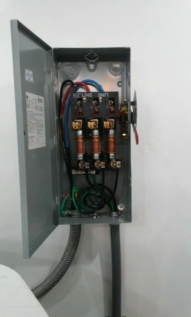 Three-phase disconnect switch installed for Electrical Wiring & Rewiring in Cornwall